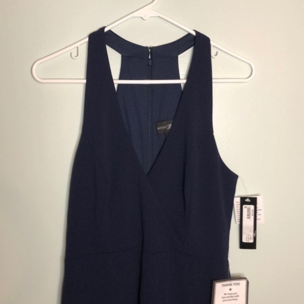 Betsy & Adam high low halter v neck dress … - Picture 4 of 6